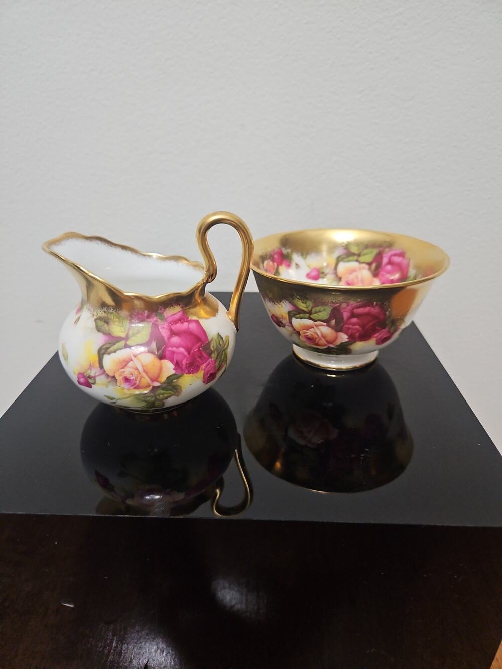Vintage Royal Albert Golden Rose Creamer & Sugar Bowl Set Made in England...